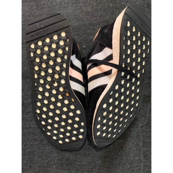 Adidas Iniki Runner Black Pink White Stripes Casual Sneakers Shoes Women's 9.5 - Picture 3 of 5